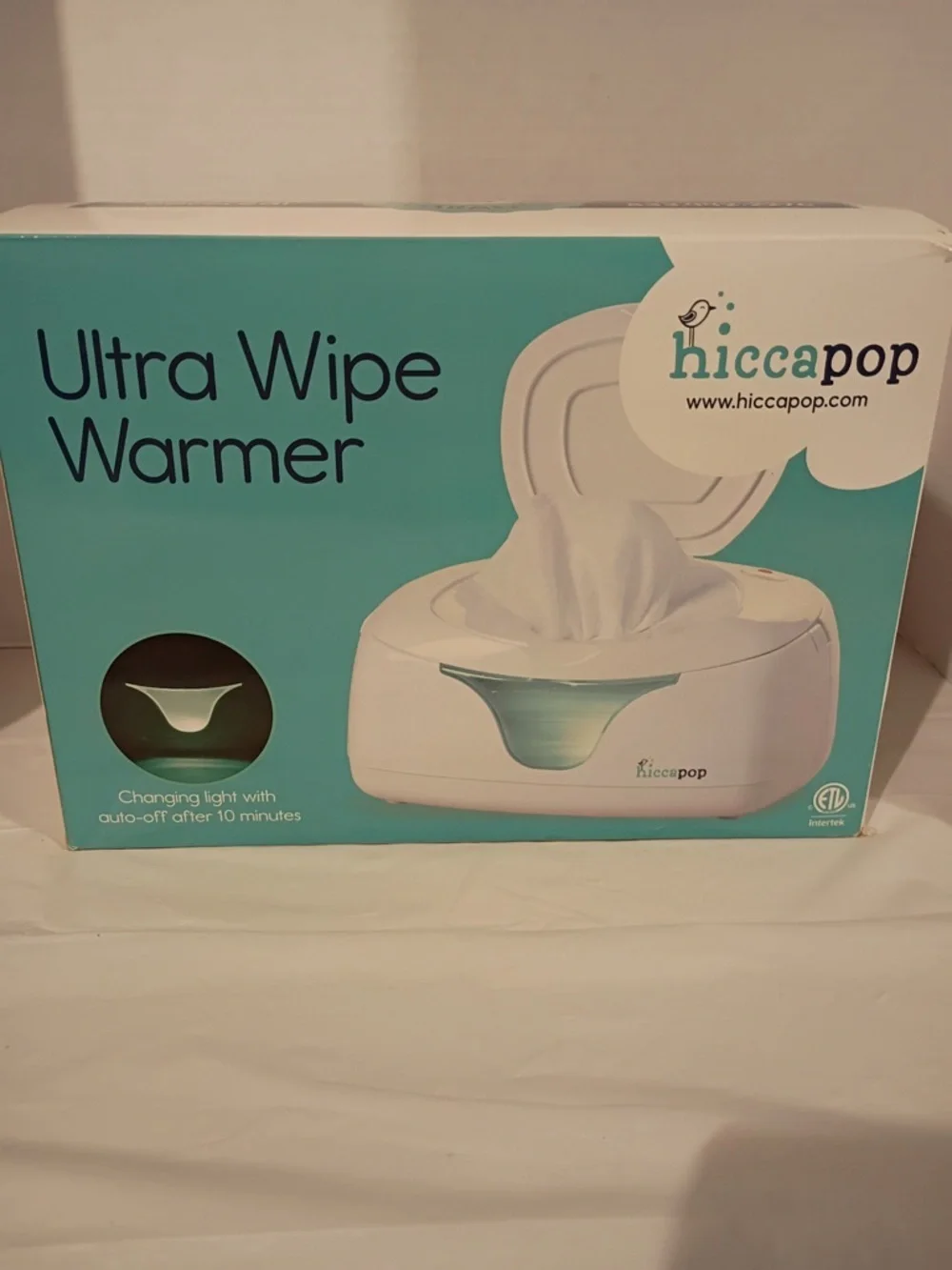 hiccapop Ultra Wipe Warmer in Teal and White